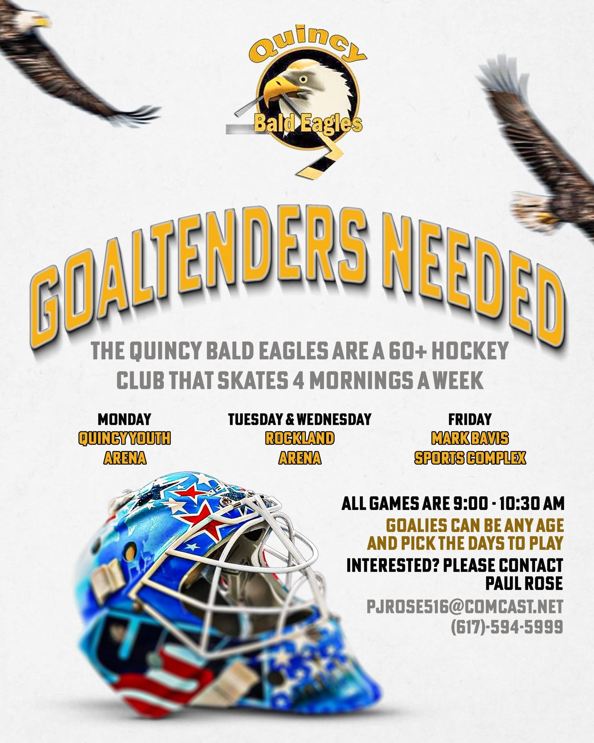 quincy eagles goalie graphic